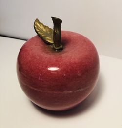 Stone Apple Art Paperweight Teacher Gift Antique Vegan Fruit