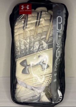 Under Armour Mens UA Magnetico Premier Keeper Gloves Size 12 1305519-102 White & Silver New With Bag