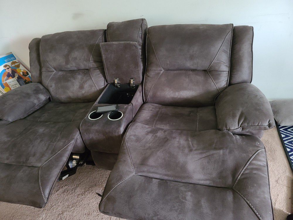 Couch and love seat recliners with charging pot