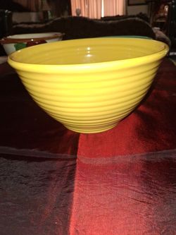 I Have A Yellow Bauer Bowl Perfect Condition 10in 50.00 I Also HavYellow 50.00 Green Is 40.00 Green One #18 Perfect $40.00