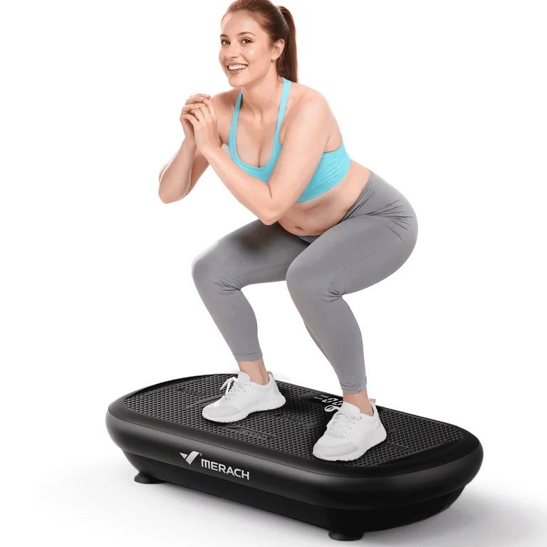 MERACH Vibrating Board 440 lbs Support Enhanced Motor Bluetooth Sync Full Body Fatburning Home Gym Equipment