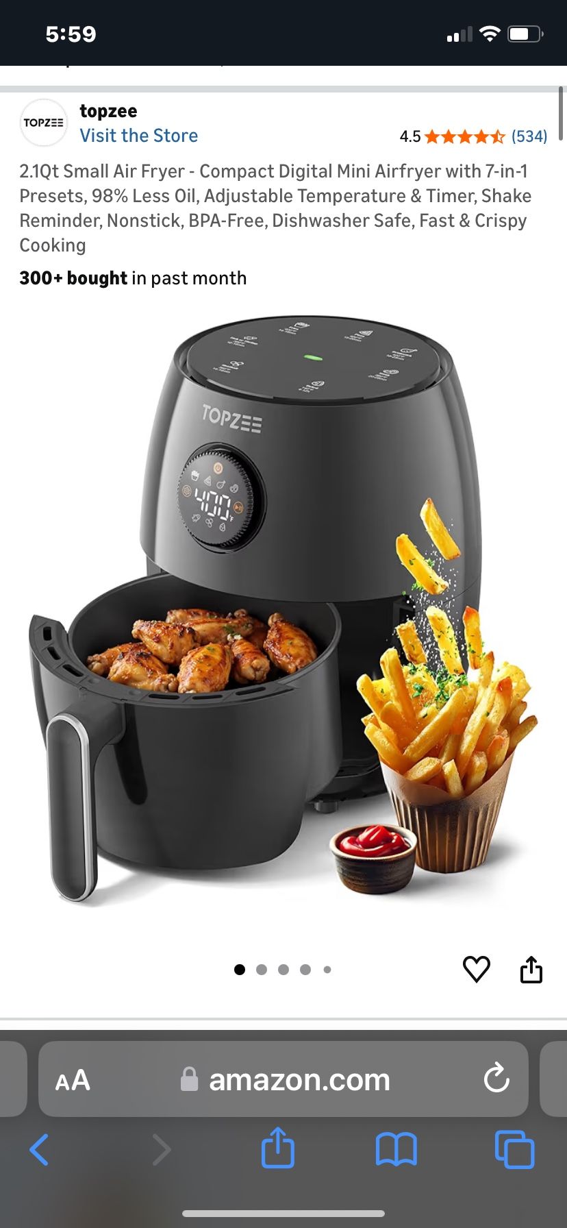 Digital Air Fryer- 2.1Qt Small Air Fryer