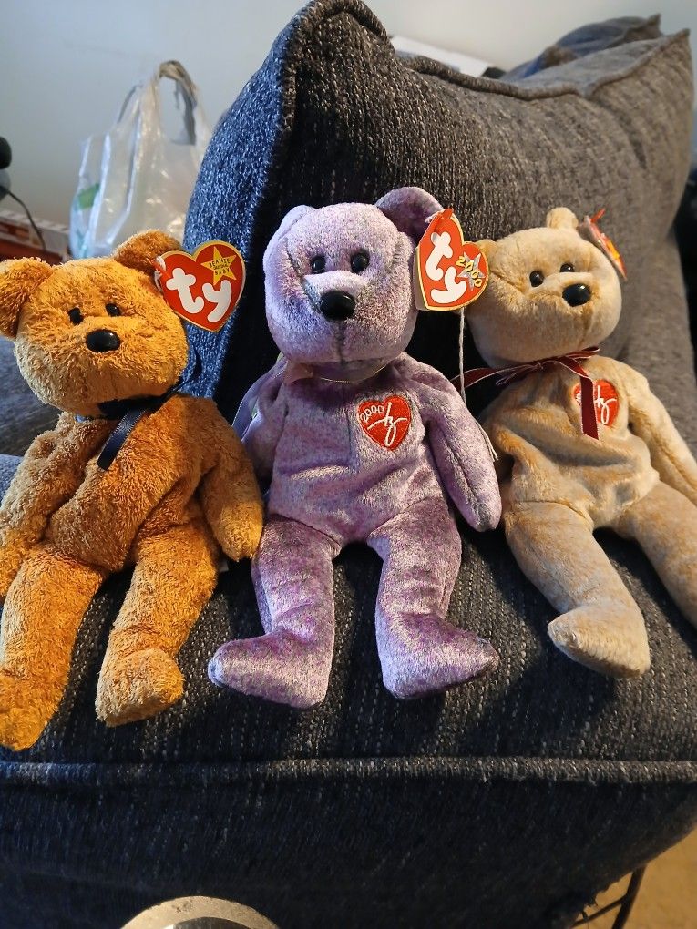 3 Beanie Babies 1,000 For The 3