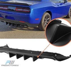 Fits 15-22 Dodge Challenger IKON V1 Style Rear Bumper Diffuser Matte Black PP