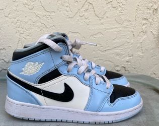 Nike Air Jordan 1 Mid Ice Blue - Size 4Y / Uk Size 3