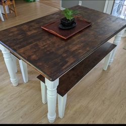 Dining Table With 2 Benches