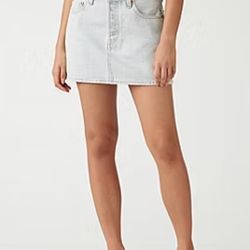 Levi's Super Cute Lightest Wash Striped Mini Skirt