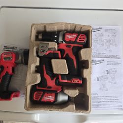 Milwaukee M18 drill combo with LED Flashlight.