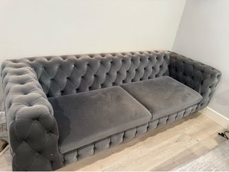 Gray velvet couch sofa -sofa -couch