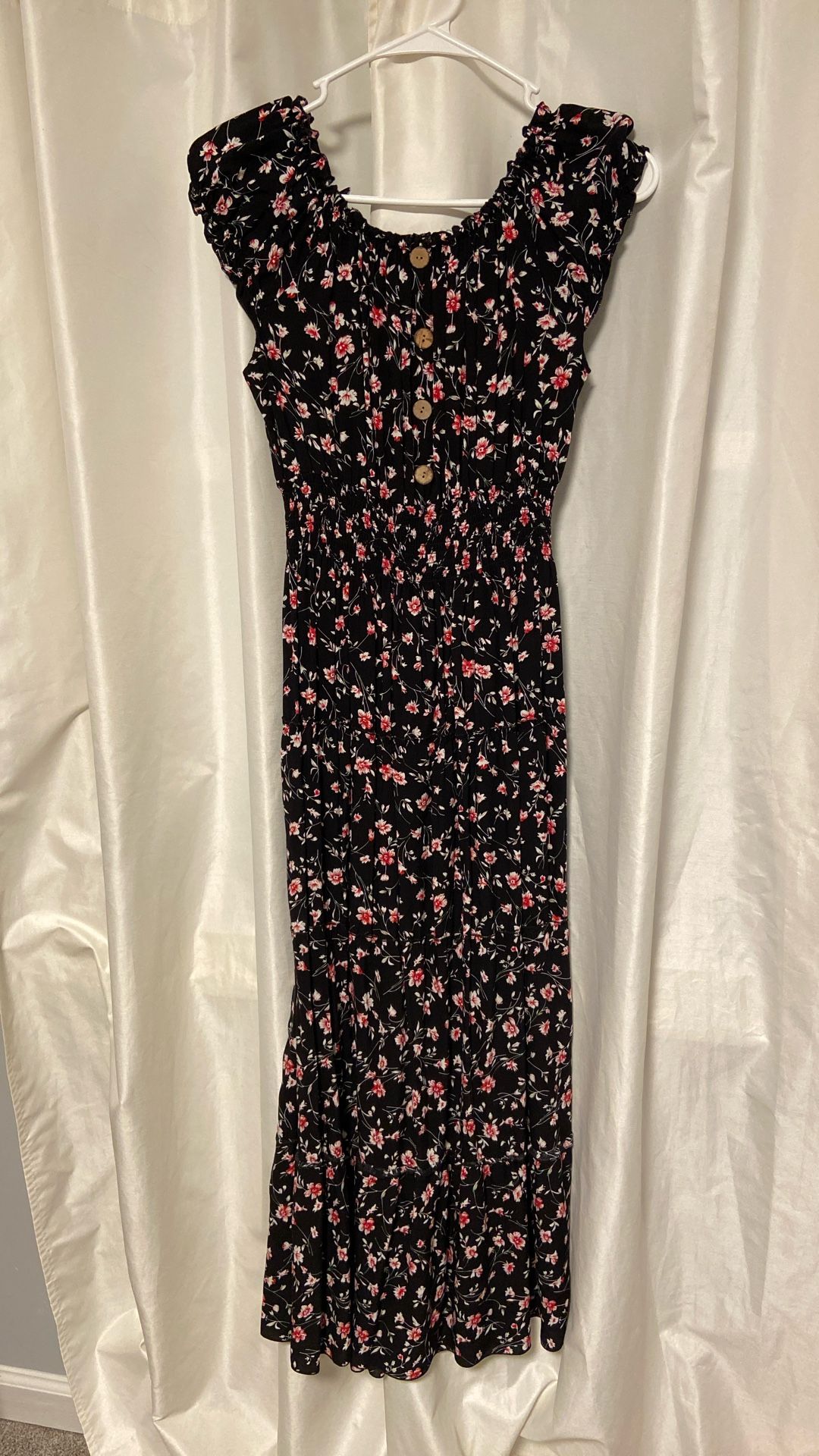 Black Dress With Red Floral 