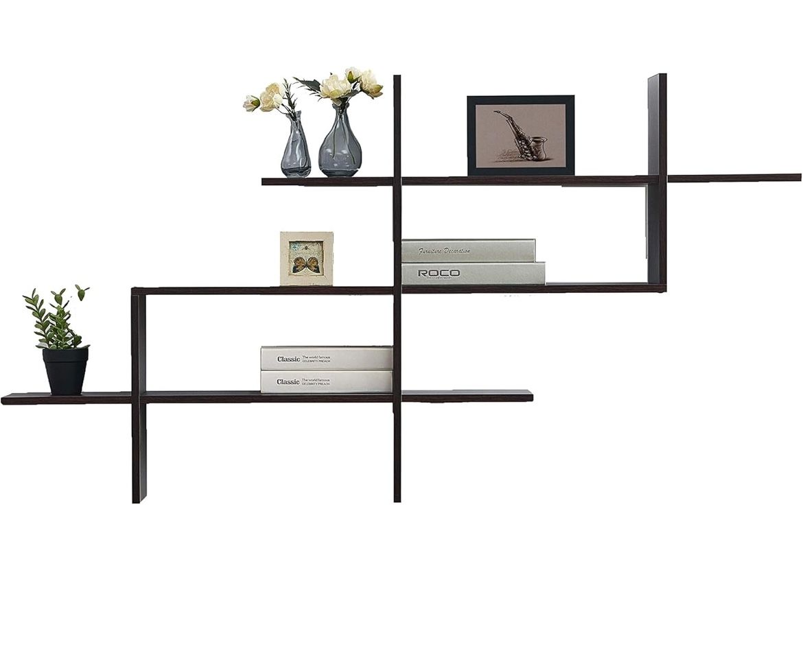Floating Ladder Shelf Brown