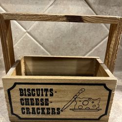 Vintage “82”Biscuits-Cheese-Crackers Small Wooden Crate Box