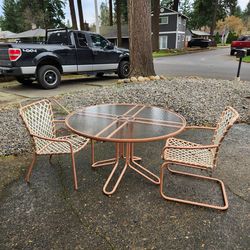 🌞 BROWN JORDAN PATIO TABLE/2 CHAIRS-Great Shape