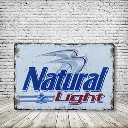 Natural Light Vintage Style Antique Collectible Tin Metal Sign Wall Decor
