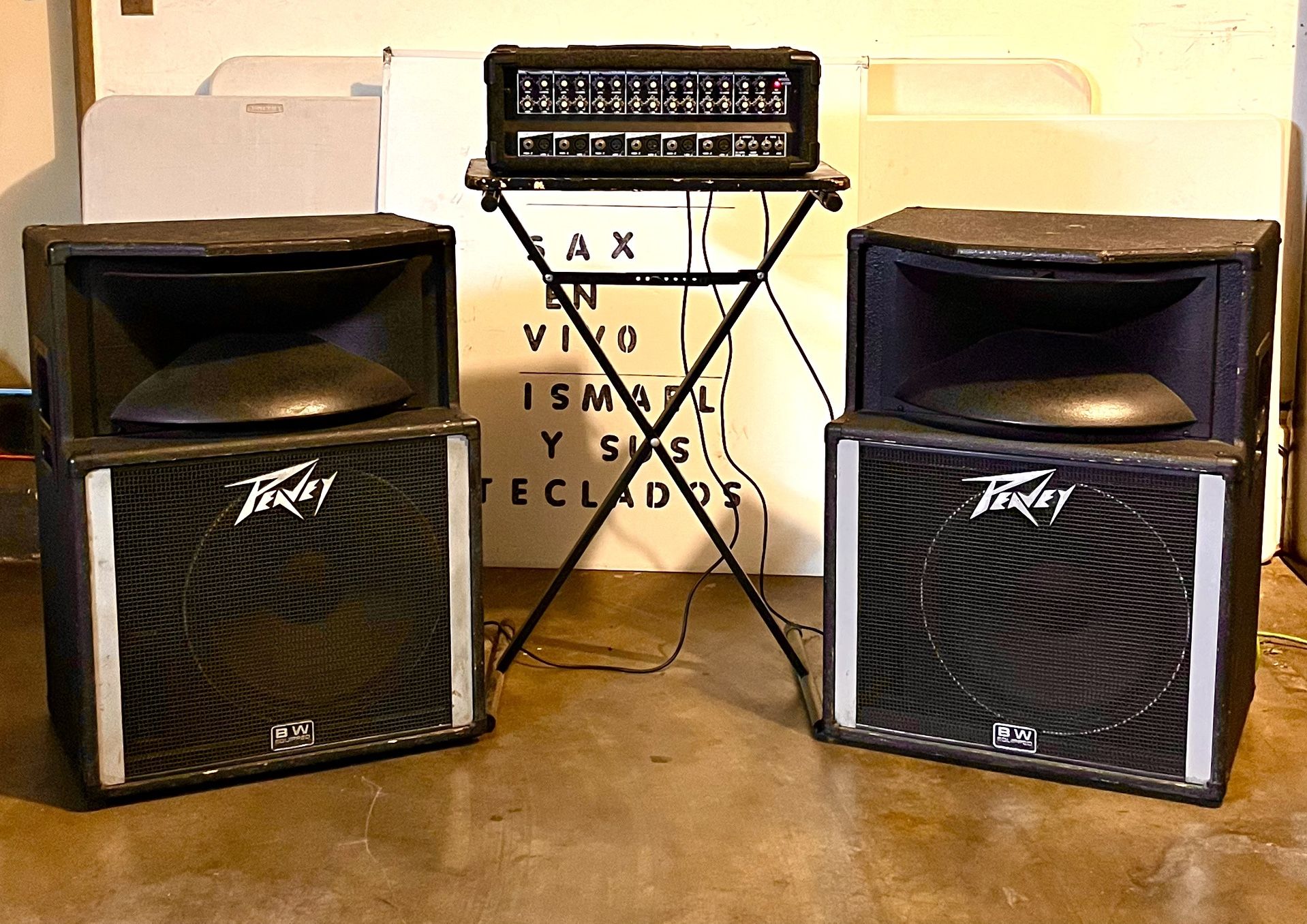 par de BOCINAS PEAVEY SP2 con Power Mixer