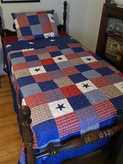 American Flag Twin Size Quilt