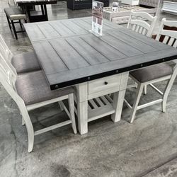 5PC Gray Dining Table Set 