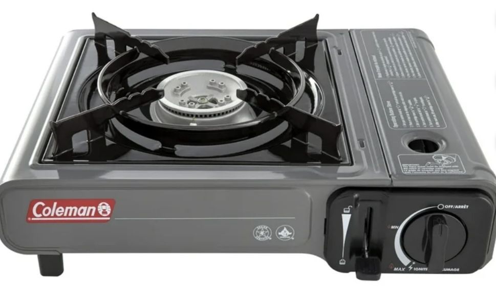 Coleman Tabletop Butane Gas Camping Stove, 1-Burner, Gray