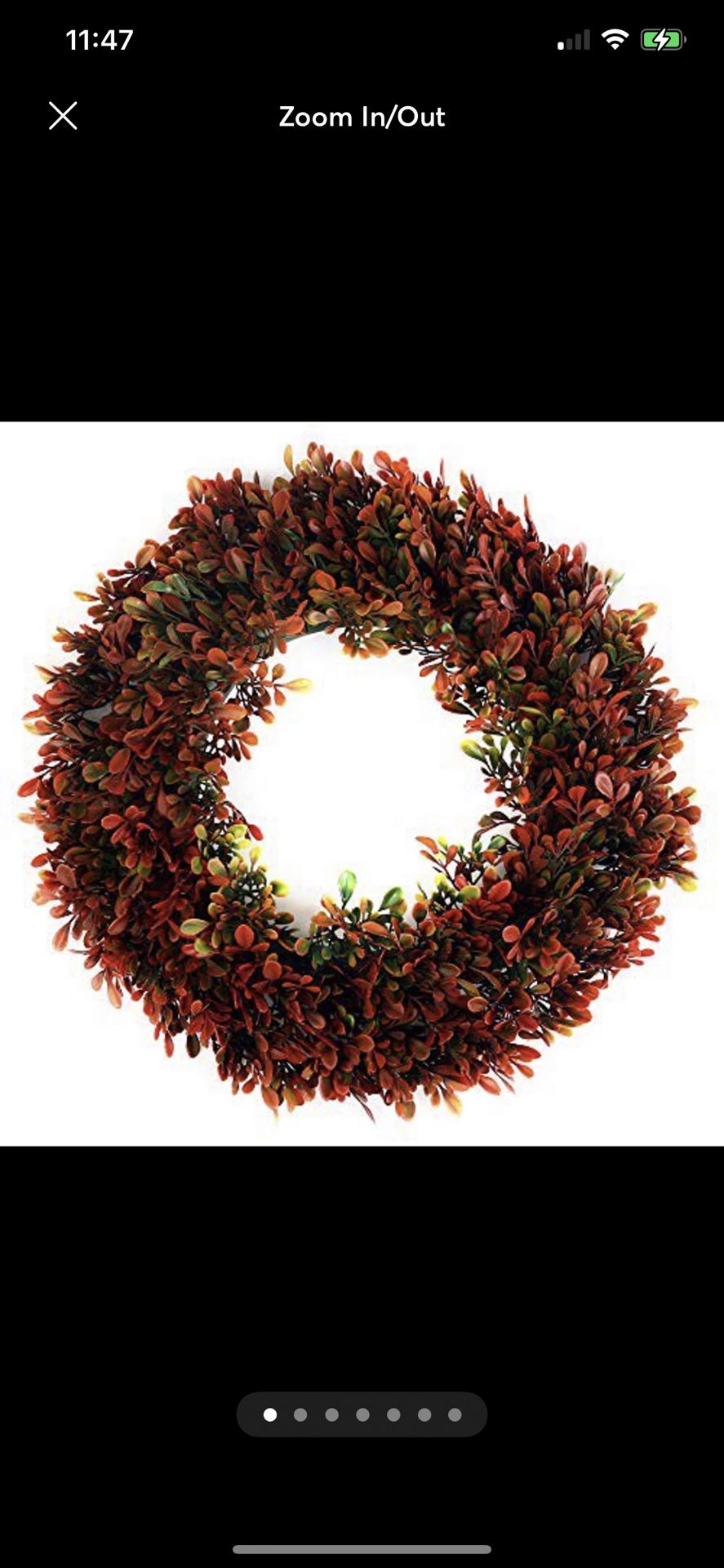 Red Boxwood Wreath - 16 inches Spring Artificial Front Door Wreath