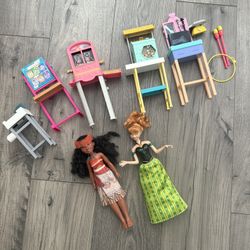 Moana And Anna Barbie’s And Barbie Play sets 
