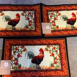 Decorative Kitchen. Mat 18” X28 “ Rooster  3 For $12 
