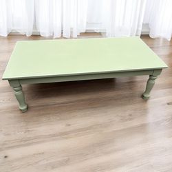 Vintage Green Wood Coffee Table 