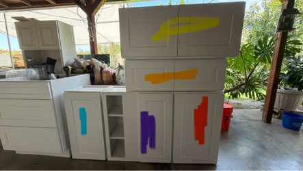 White Shaker Kitchen Cabinets Set Tops only