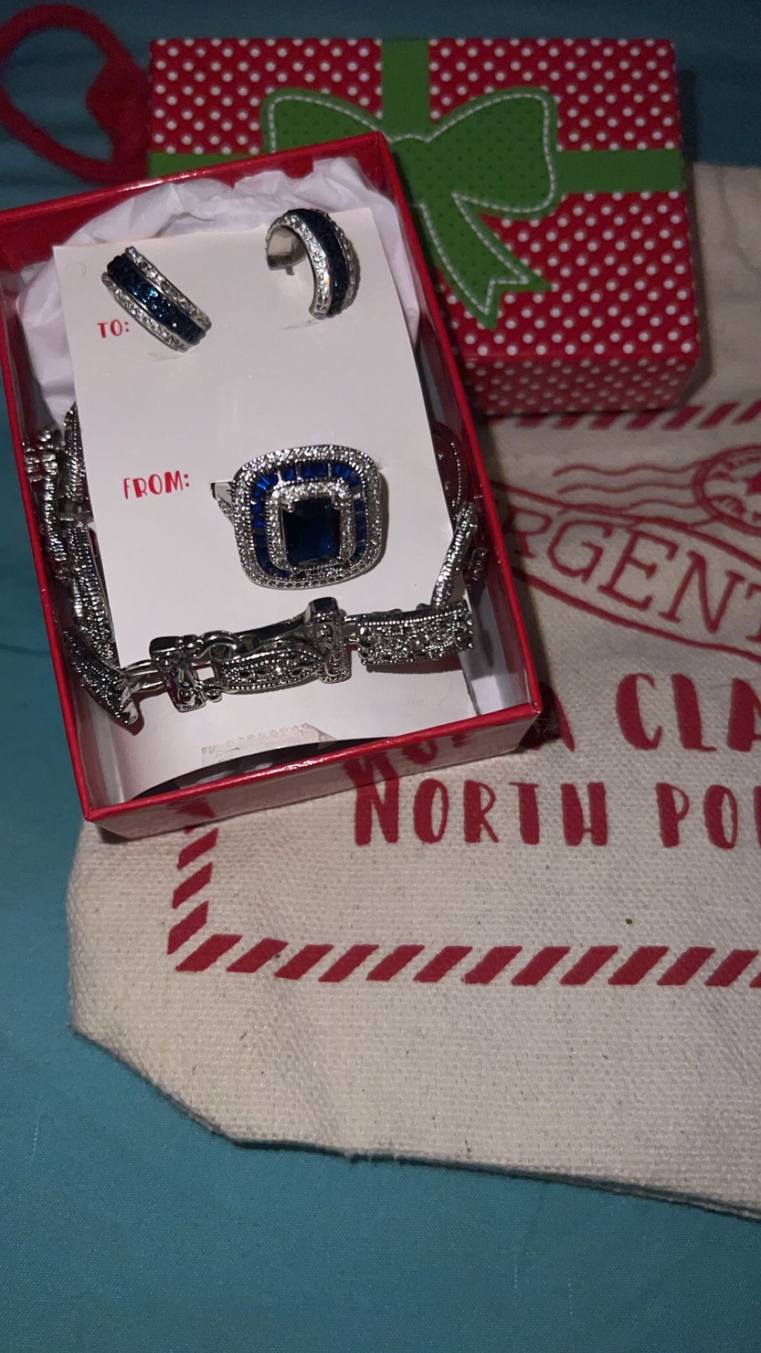 Blue Sapphire, Ring, And Earrings With Bracelet
