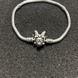 🎀 Disney x Pandor Pavé Minnie Mouse Clasp Snake Chain Bracelet
