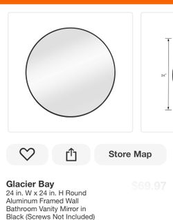 Glacier Bay Round Aluminum Black Mirror