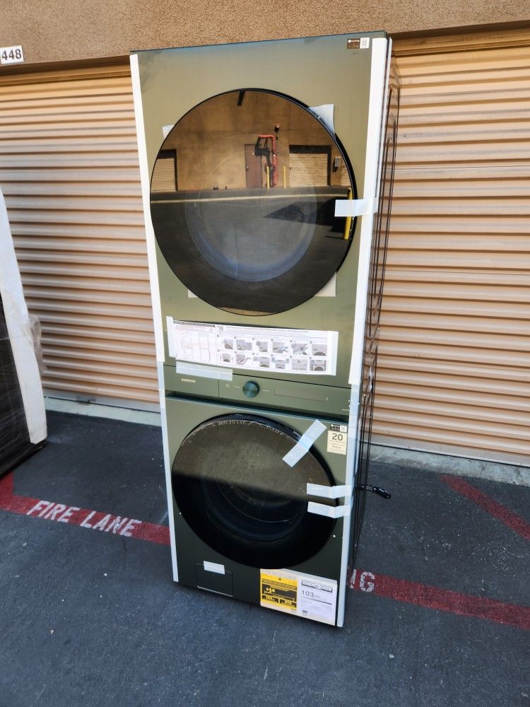 Samsung Bespoke Stackable Washer And Gas Dryer