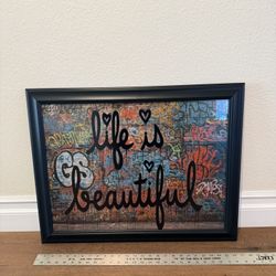 Banksy Life Is Beautiful Framed Art Print 