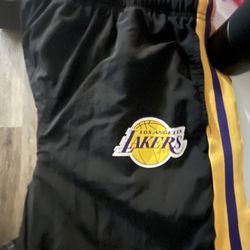 LA Lakers Black and Yellow Joggers with Purple Stripes