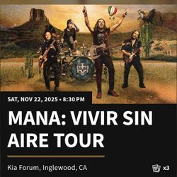 MANÁ:VIVIR SIN AIRE TOUR TIX