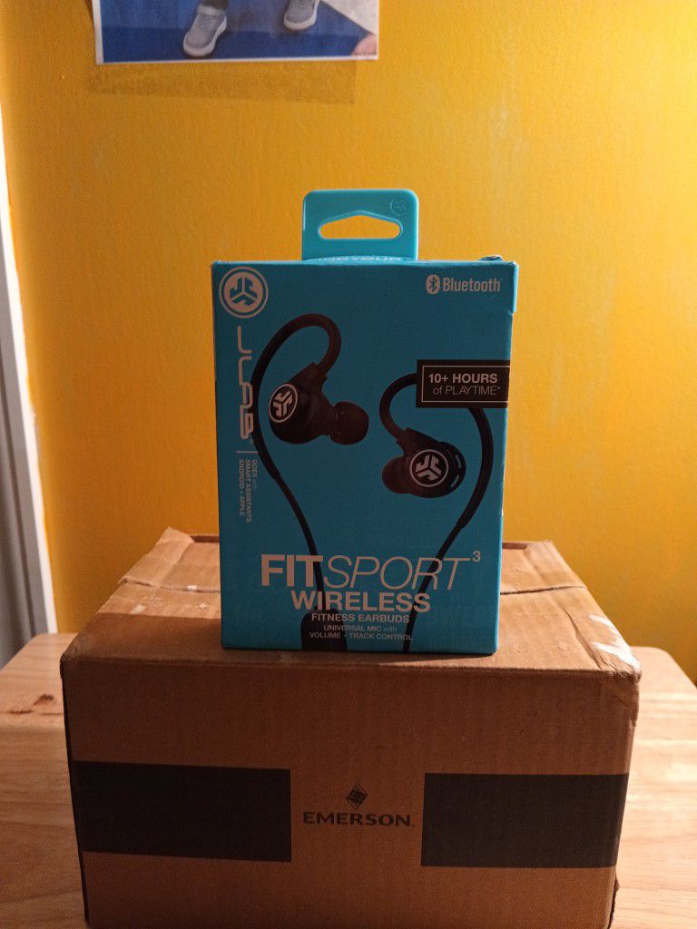 JLab Brand New Fitsport Wireless Fitness Bluetooth Earbuds 10 Hrs Continuous Use Sealed 