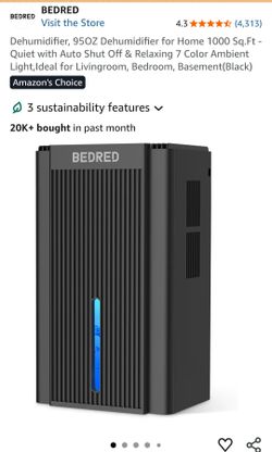 New Dehumidifier for Home (1000 Sq. Ft, 95oz) - Black