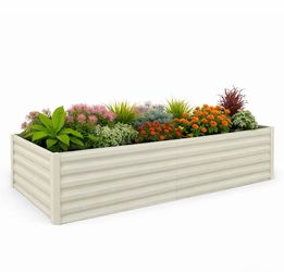 Garvee 6' × 3' × 2' Galvanized Raised Garden Bed, 24" Tall