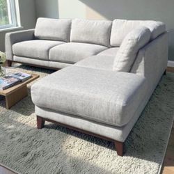 Living Spaces Grey Sectional Couch 