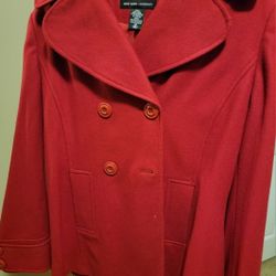 Womens Red Peacoat 