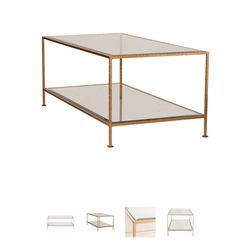 Glass Coffee Table with Gold Leaf Finish by World’s Away