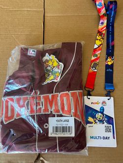 Pokemon worlds 2026 San francisco exclusive Youth Large baseball jersey maroon