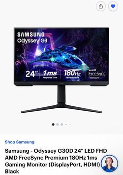 Samsung odyssey G30D 24” LED gaming monitor