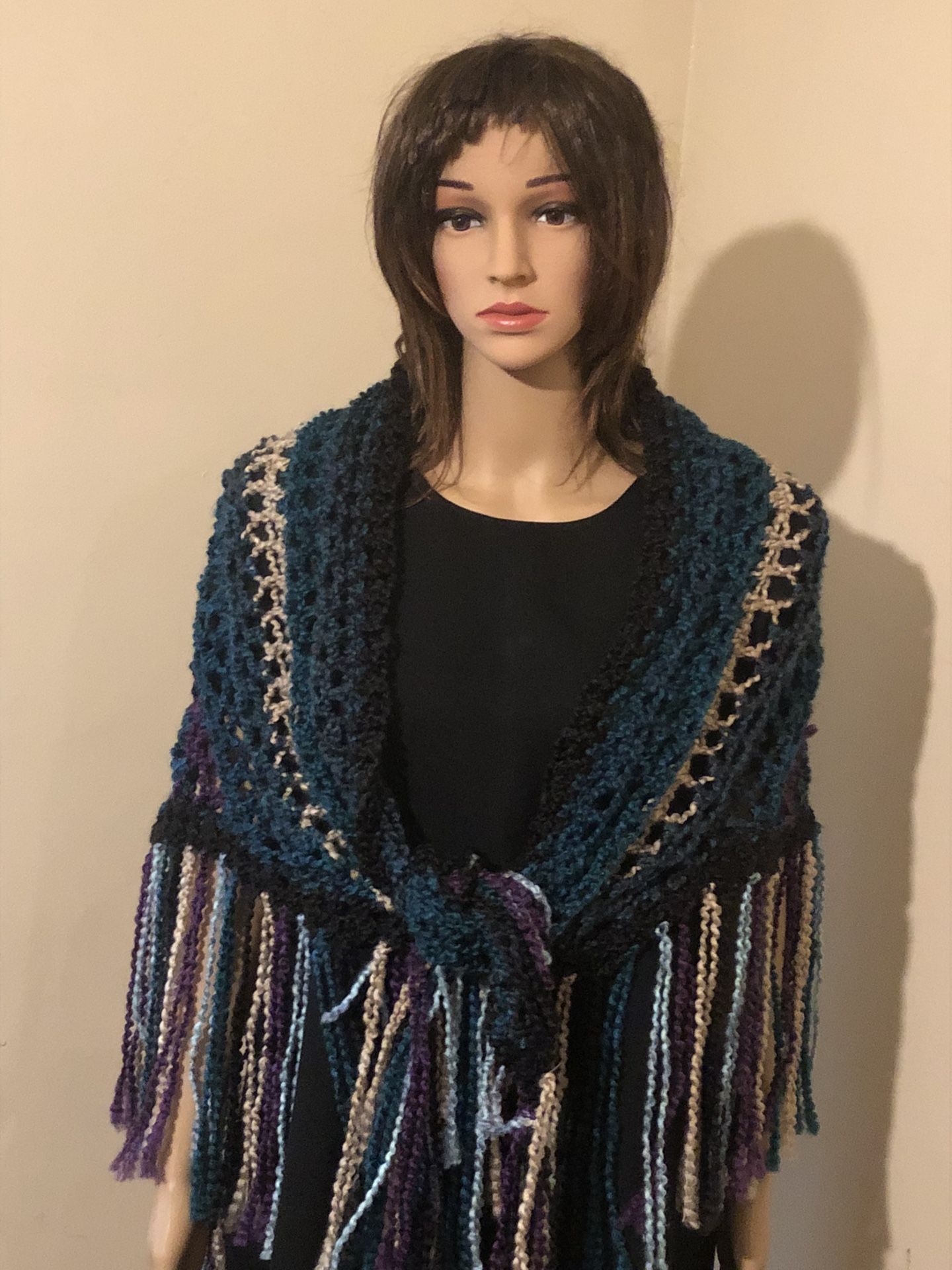 Plus Size Beautiful Wrap Shawl Teal Blue Black Light Blue Beige Purple  Size L-X