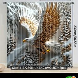 1pair Of Eagle Curtains 