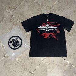 Luxury Helstarr Black Washed Emblem T-Shirt