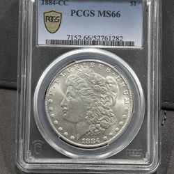 1884-CC Morgan Silver Dollar PCGS MS66