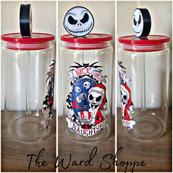 Jack Skellington 16 Ounce Cup With 3-D Straw Topper