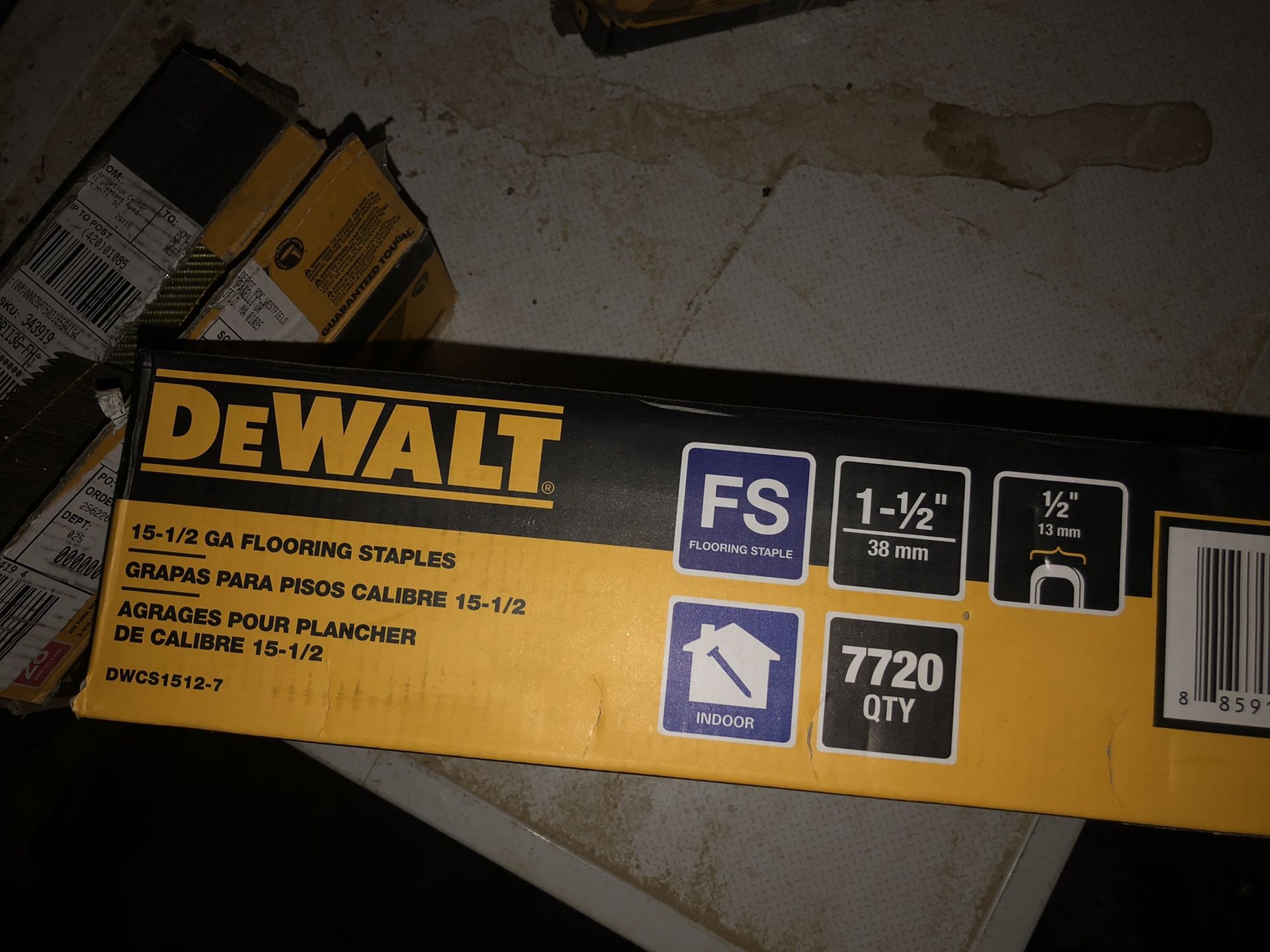 Dewalt flooring staples unopened box