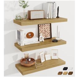 New!✨ 30x11.6x1.5 3 pc oak wood grain floating shelf set