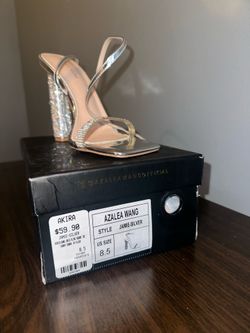 Silver Azalea Wang Heels 8.5 with Rhinestones